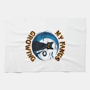 Linge De Cuisine Crocs qui poussent Chat noir d'Halloween Lune bleu