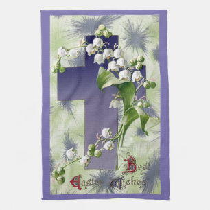 Linge De Cuisine Croix de Pâques du muguet