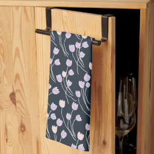 Linge De Cuisine Croquis de cottage rétro Fleur de tulipe Jardin de