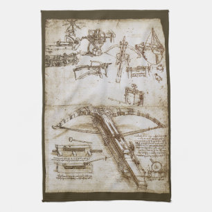 Linge De Cuisine Croquis de l'arme de l'arbalète géante de Léonard 