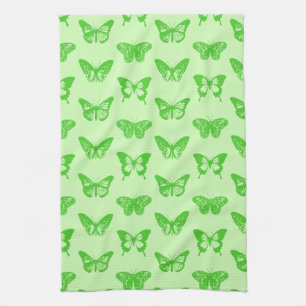 Linge De Cuisine Croquis de papillon, vert de chaux