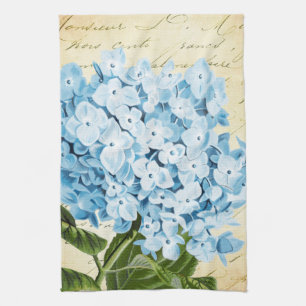 Linge De Cuisine Cru bleu de fleur d'hortensia botanique