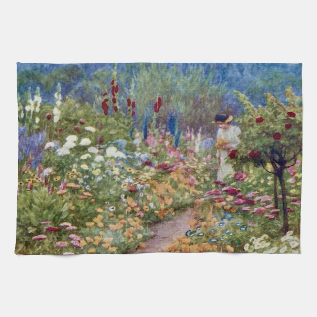 Linge De Cuisine Cru un jardin anglais de pays (Horizontal)
