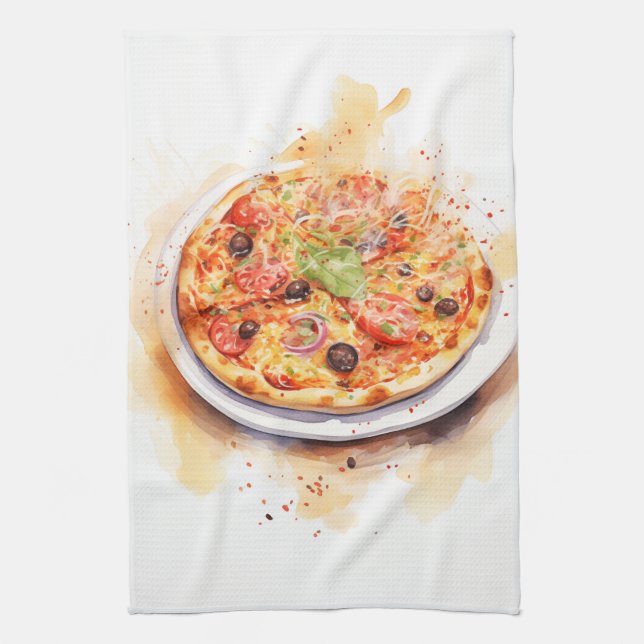 Linge De Cuisine Cucina Italiana : Pizza Italienne Artistique (Vertical)