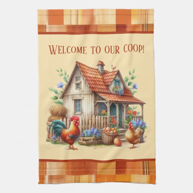 Linge De Cuisine Cuire coop de poulet bienvenue ajouter du texte (Vertical)