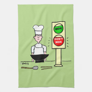 Linge De Cuisine Cuisine Chinoise amusante Stir Fry Wok Cartoon cui