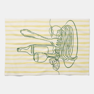 Linge De Cuisine Cuisine italienne de pâtes et de vin Imprimer