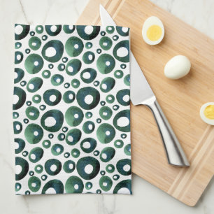 Linge De Cuisine Cuisine Motif atomique verte du milieu du siècle