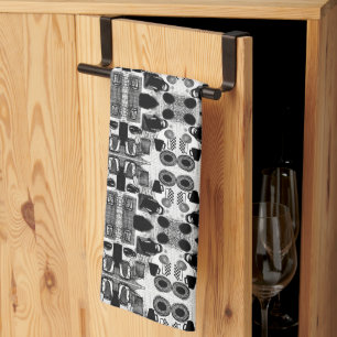 Linge De Cuisine Cuisine noir et blanc