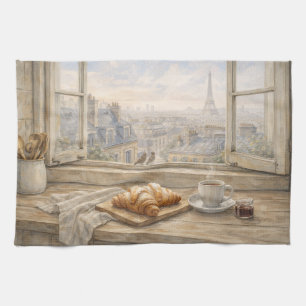 Linge De Cuisine Cuisine parisienne aquarelle avec la Tour Eiffel a