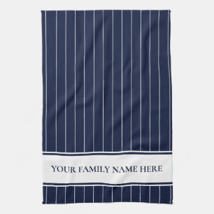 Linge De Cuisine Cuisine rayée blanche de marine moderne de famille
