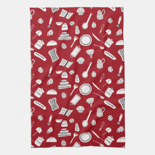Linge De Cuisine Cuisine Rouge Rétro