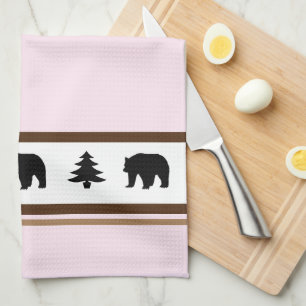 Linge De Cuisine Cuisine Serviette-Yellowstone Lodge 3 Ours et arbr