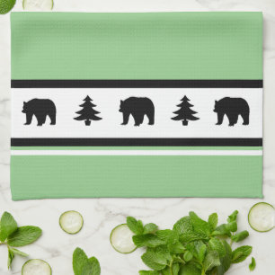 Linge De Cuisine Cuisine Serviette-Yellowstone Lodge 3 Ours et arbr