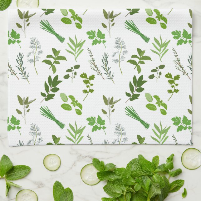 Linge De Cuisine Cuisine verte Cuisine de plantes de jardin culinai (Plié)