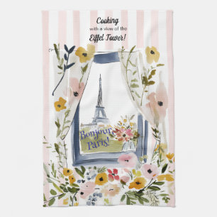 Linge De Cuisine Cuisiner avec vue sur la Tour Eiffel