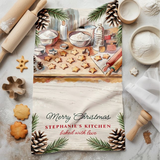 Linge De Cuisine Cuisson de Noël Pinecone personnalisée (Créateur téléchargé)