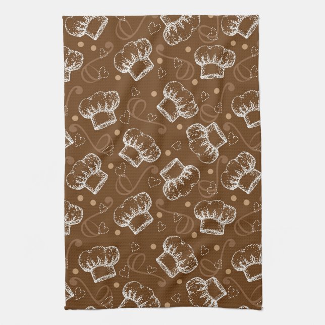 Linge De Cuisine Cuisson du motif avec le casquette de chef (Vertical)