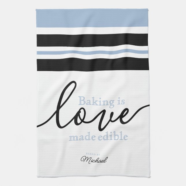 Linge De Cuisine Cuisson personnalisée est Love Made Facile Script (Vertical)