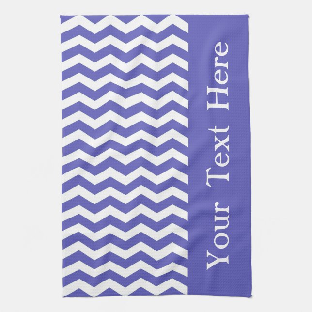 Linge De Cuisine Curacao Blue Wave Chevron personnalisable (Vertical)