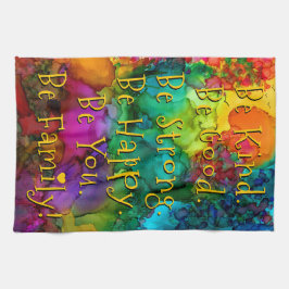 Linge De Cuisine Custom Colorful Inspirational Words Kitchen Towel
