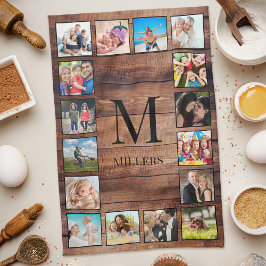 Linge De Cuisine Custom Family Photo Collage Reclaimed Wood