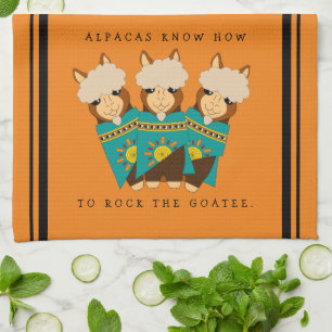 Linge De Cuisine Cute Alpacas Chèvres Rocheuses et Serapes Turquois