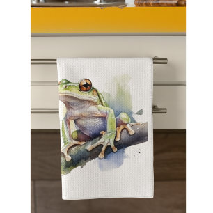 Linge De Cuisine Cute Aquarelle Arbre Frog, personnalisé