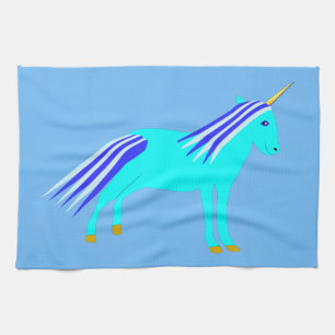 Linge De Cuisine Cute Blue Baby Boy Unicorn