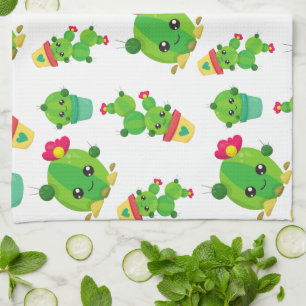 Linge De Cuisine Cute Cactus, Green Cactus, Motif Cactus