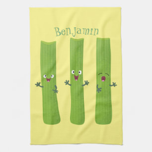 Linge De Cuisine Cute céleri bâtons trio caricature légumes