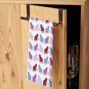 Linge De Cuisine Cute Chats et Coeurs Motif