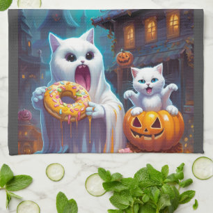 Linge De Cuisine Cute Fantôme N Kitten, Citrouille et Donut