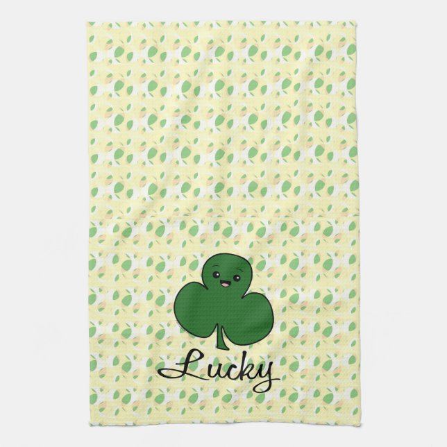 Linge De Cuisine Cute Kawaii Shamrock (Vertical)