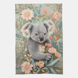 Linge De Cuisine Cute Koala Elegant Pastel Floral