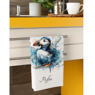 Linge De Cuisine Cute macaron en bleu aquarelle