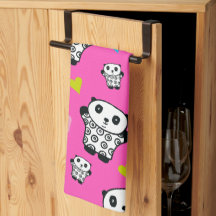 Cute moderne Kawaii Panda Coeurs roses