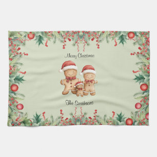 Linge De Cuisine Cute pain d'épices Cookie Famille Noël Cuisine T