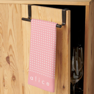 Linge De Cuisine Cute rose et blanc Pois Cottagecore Nom