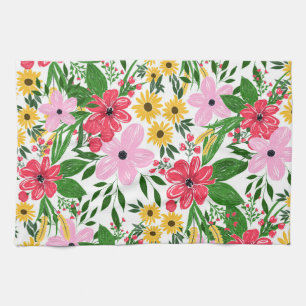 Linge De Cuisine Cute rose rouge printemps Floral Peinture à la mai