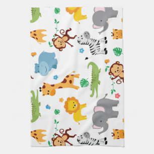 Linge De Cuisine Cute Safari Animals NurserMotif