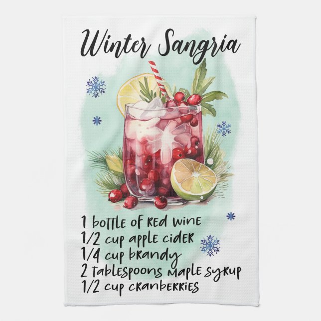 Linge De Cuisine Cute Winter Sangria Christmas Drink Recette (Vertical)
