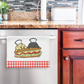 Linge De Cuisine Cute Yellow Lab Black Lab Cartographie Sandwich