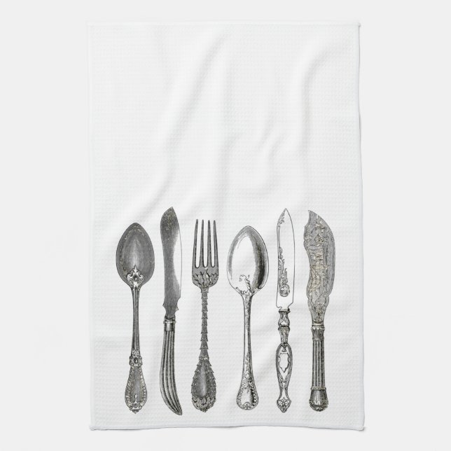Linge De Cuisine Cutlerie argenterie Vintage (Vertical)
