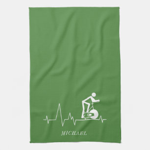 Linge De Cuisine Cycle de rotation interne Heartbeat Vert personnal