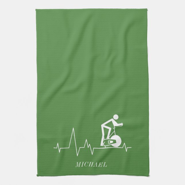 Linge De Cuisine Cycle de rotation interne Heartbeat Vert personnal (Vertical)
