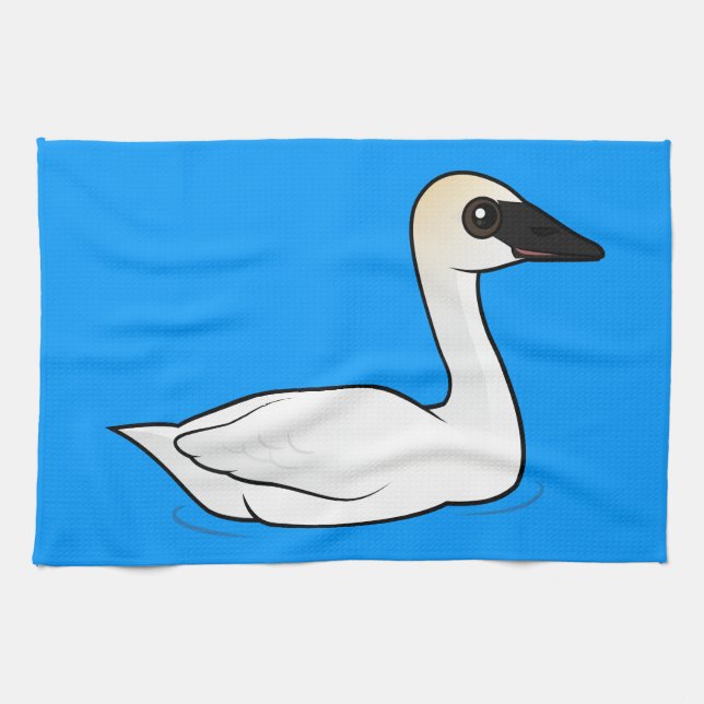 Linge De Cuisine Cygne de trompettiste de Birdorable (Horizontal)