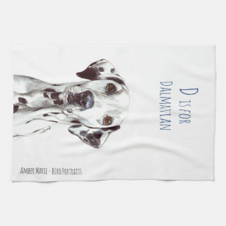 Linge De Cuisine D est pour le Dalmate - noir et blanc