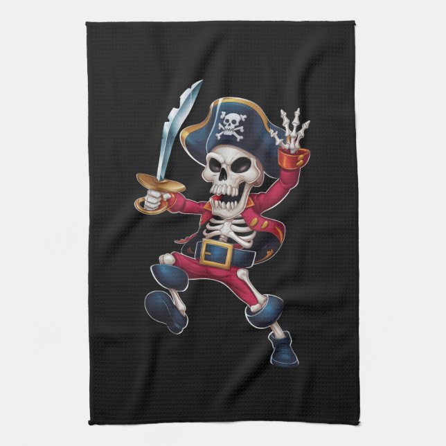 Linge De Cuisine Dabbing Skeleton Pirate Halloween Jolly roger pour (Vertical)