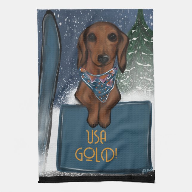 LINGE DE CUISINE DACHSHUND  (Vertical)